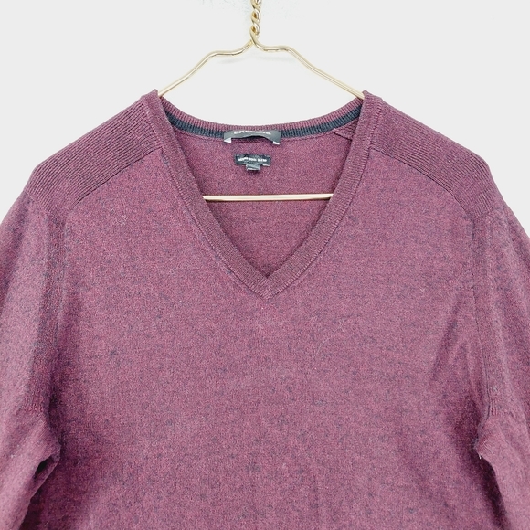 Express Burgundy Merino Wool Blend Long Sleeve V Neck Sweater P1746 - Picture 3 of 8